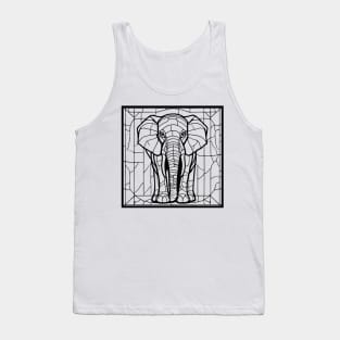 Stained Glass Elephant (Black) Tank Top